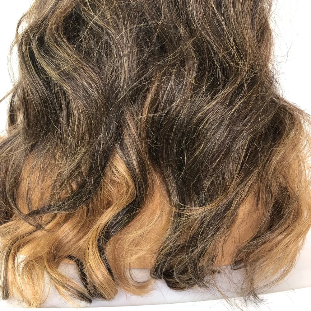 Ash PERFECT Blonde & Brown VALENTINO Long Straight Lace Wig Color FFHOTCHOCO